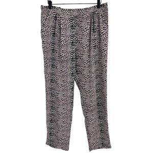 4SI3NNA NWOT Womens Size Large Lightweight Tapered Leg Soft Pants Animal Print